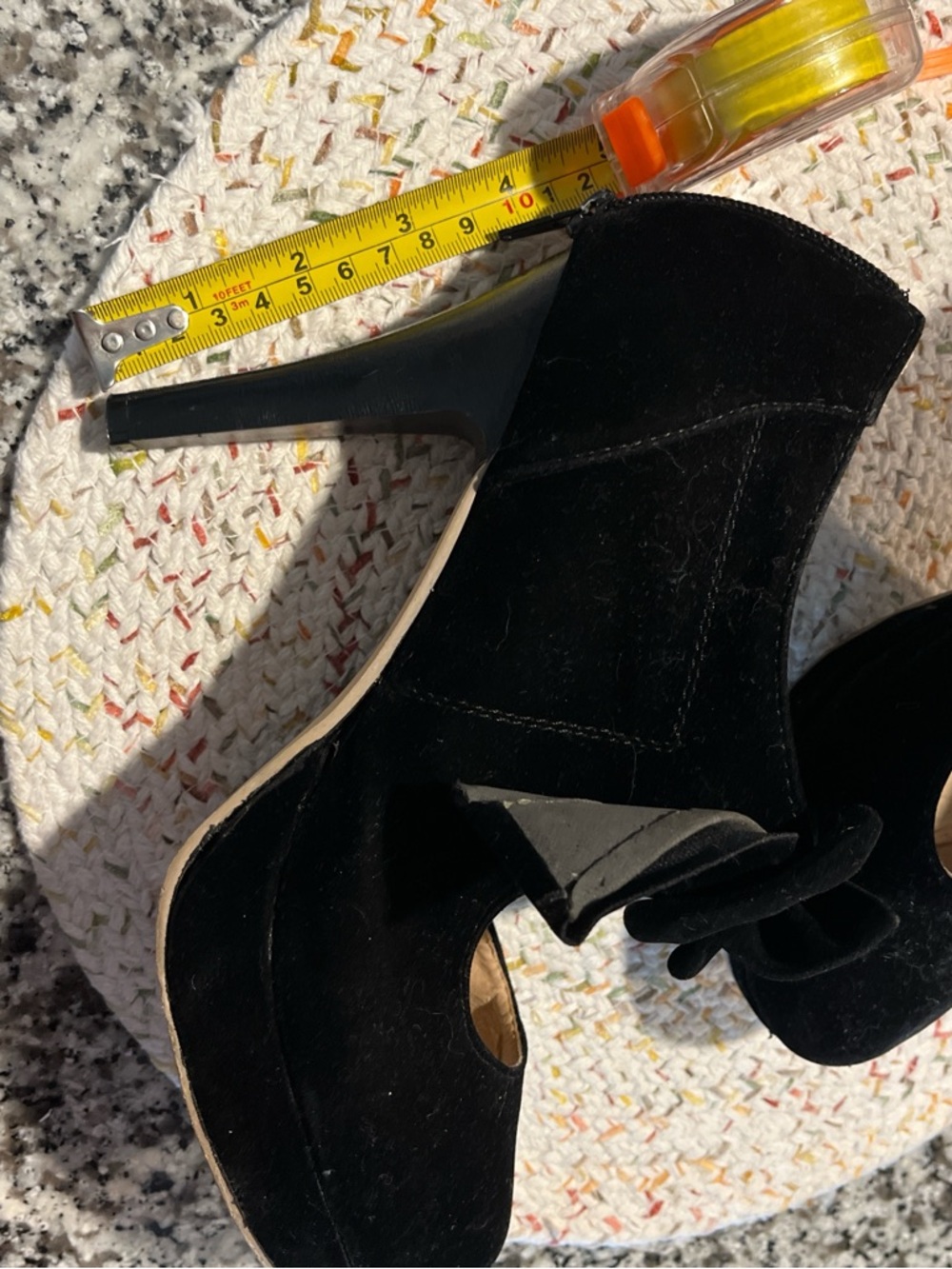 Black Suede High Heel Mary Jane Pumps